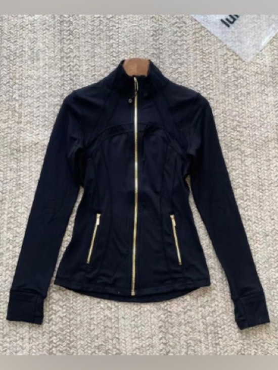 lululemon athletica Jackets & Blazers - lululemon athletica Black Bomber-Style Jacket with Gold Zippers